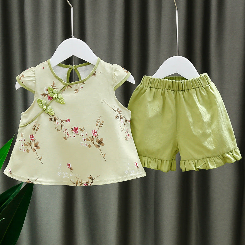 [352277] - Setelan Fashion Anak Perempuan - Motif Flowering Leaves