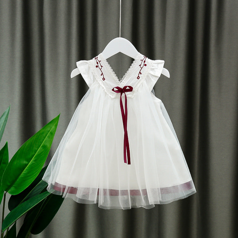 [352278] - Dress Fashion Anak Perempuan Import - Motif Shoulder Lace