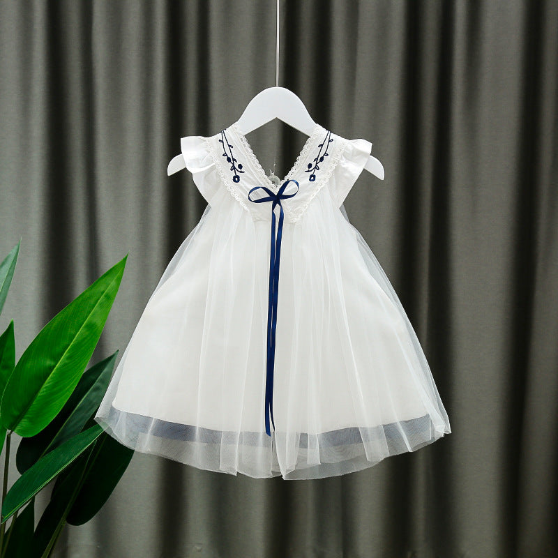 [352278] - Dress Fashion Anak Perempuan Import - Motif Shoulder Lace