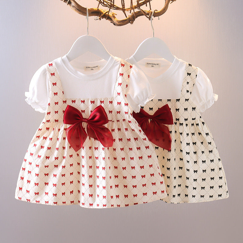 [352326] - Dress Mini Lengan Pendek Anak Perempuan - Motif Little Ribbon