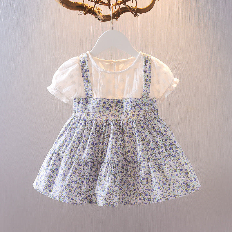 [352327] - Dress Mini Lengan Pendek Anak Perempuan - Motif Flower Fields