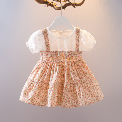 [352327] - Dress Mini Lengan Pendek Anak Perempuan - Motif Flower Fields