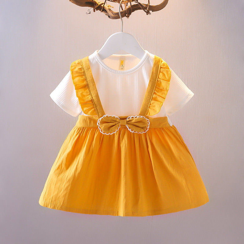 [352332] - Dress Mini Lengan Pendek Anak Perempuan - Motif Line Lace