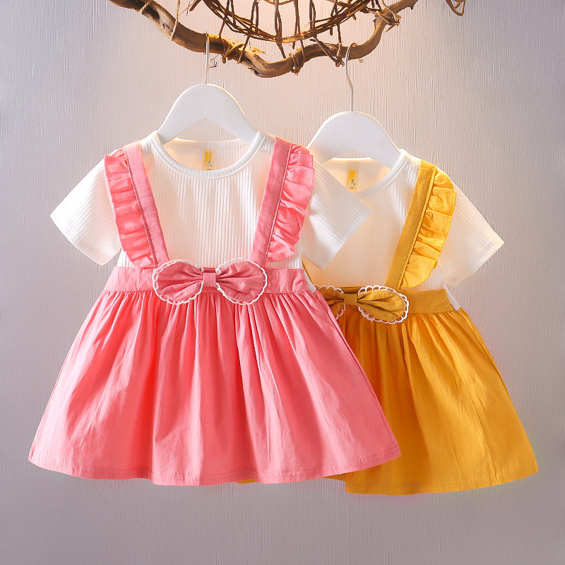 [352332] - Dress Mini Lengan Pendek Anak Perempuan - Motif Line Lace
