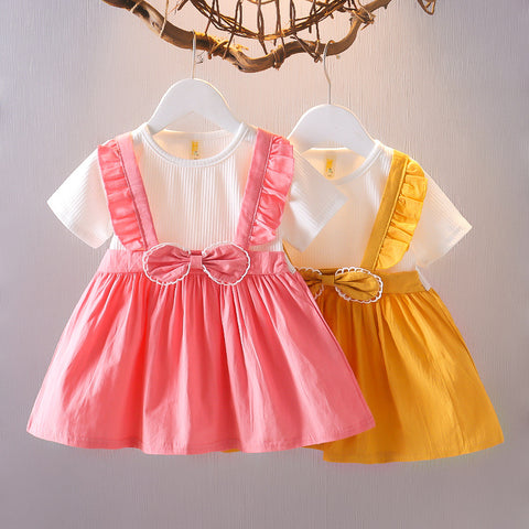 [352332] - Dress Mini Lengan Pendek Anak Perempuan - Motif Line Lace