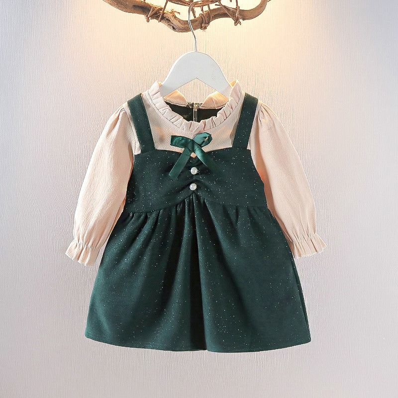 [352348] - Mini Dress Lengan Panjang Import Anak Perempuan - Motif Little Sparks