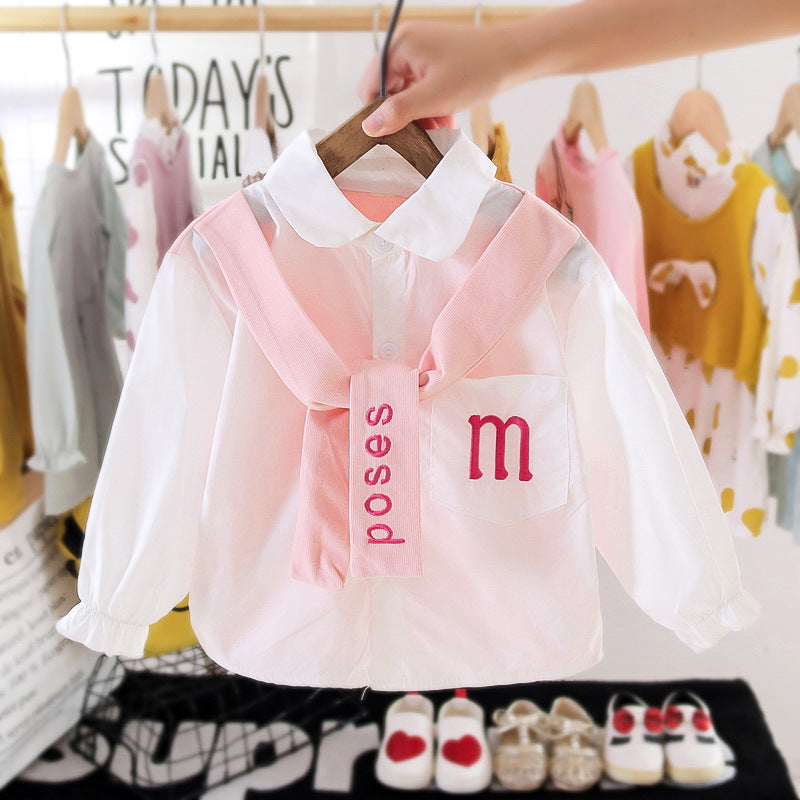 [352349] - Atasan Blouse Korea Lengan Panjang Anak Perempuan - Motif M Poses