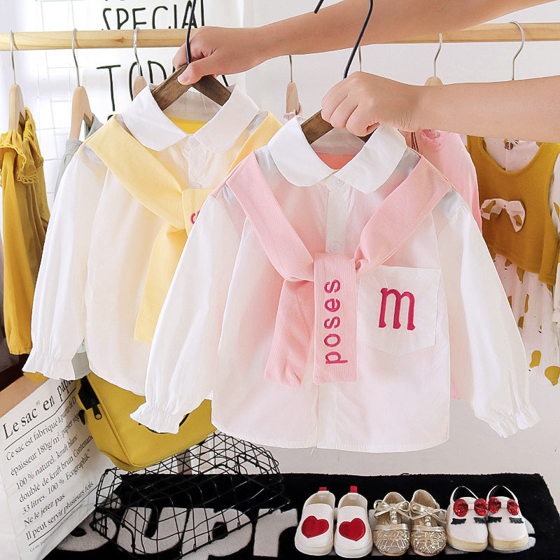 [352349] - Atasan Blouse Korea Lengan Panjang Anak Perempuan - Motif M Poses