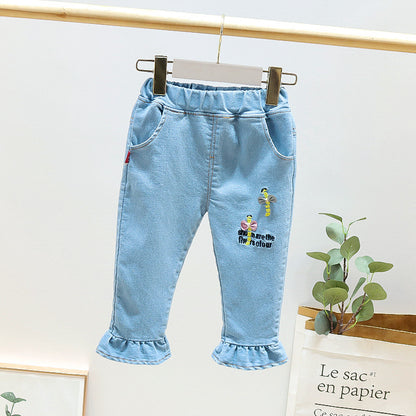 [352352] - Celana Panjang Jeans Duyung Anak Perempuan - Motif Flowers Of Our