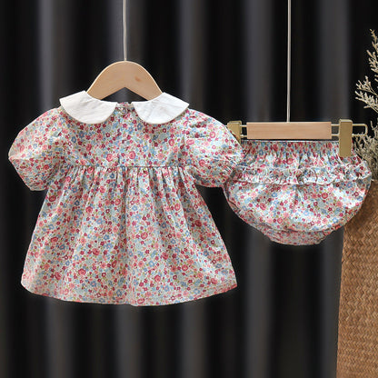 [352359] - Mini Dress Lengan Pendek + CD Anak Perempuan - Real Flowers