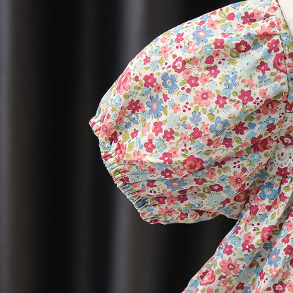 [352359] - Mini Dress Lengan Pendek + CD Anak Perempuan - Real Flowers