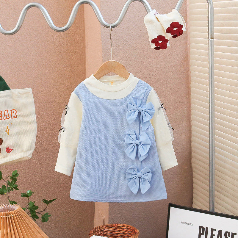 [352365] - Mini Dress Lengan Panjang Anak Perempuan - Motif Arm Bands