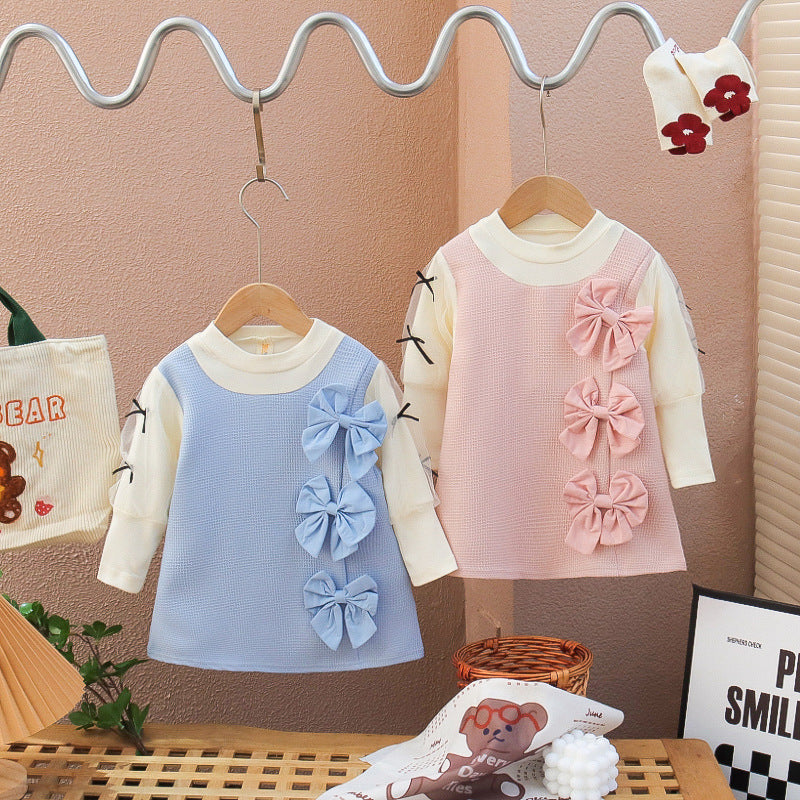 [352365] - Mini Dress Lengan Panjang Anak Perempuan - Motif Arm Bands