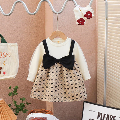 [352367] - Mini Dress Lengan Panjang Anak Perempuan - Motif Big Ribbon