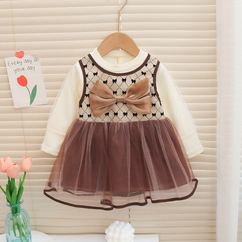 [352370] - Mini Dress Lengan Panjang Anak Perempuan - Motif Tutu Ribbon