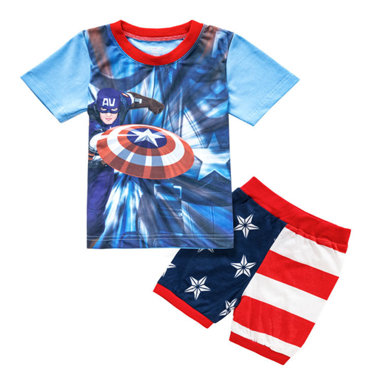 [354415] - Baju Setelan Street Wear Anak Import - Motif Captain America