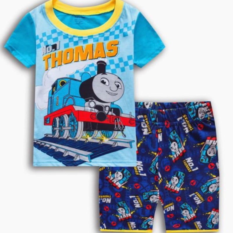 [354465] - Baju Setelan Street Wear Anak Import - Motif Thomas Cartoon