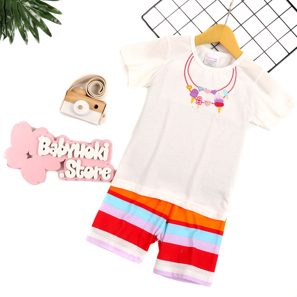 [354476] - Baju Setelan Street Wear Anak - Motif Love Ice Cream