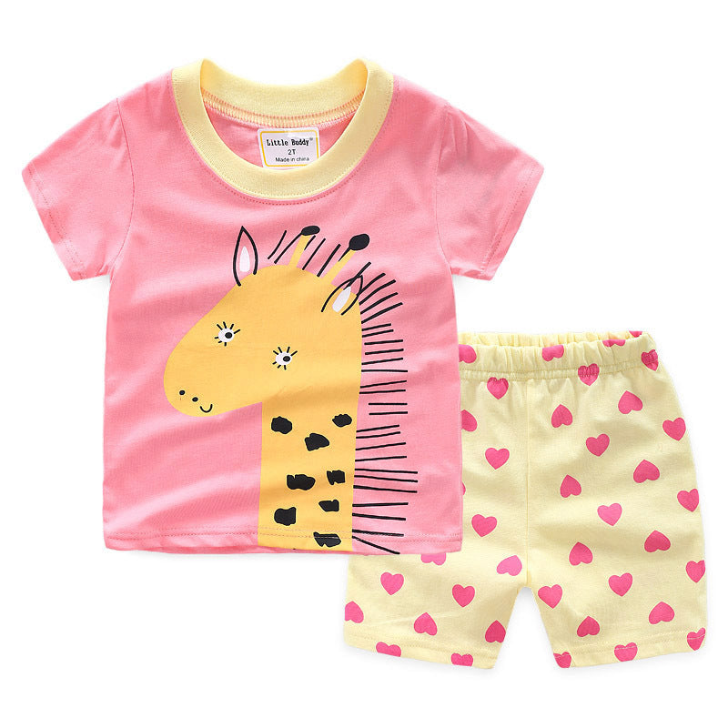 [354508] - Baju Setelan Street Wear Anak - Motif Love Giraffe