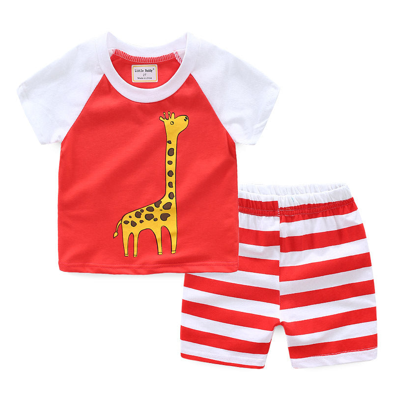 [354519] - Baju Setelan Street Wear Anak Import - Motif Adult Giraffes