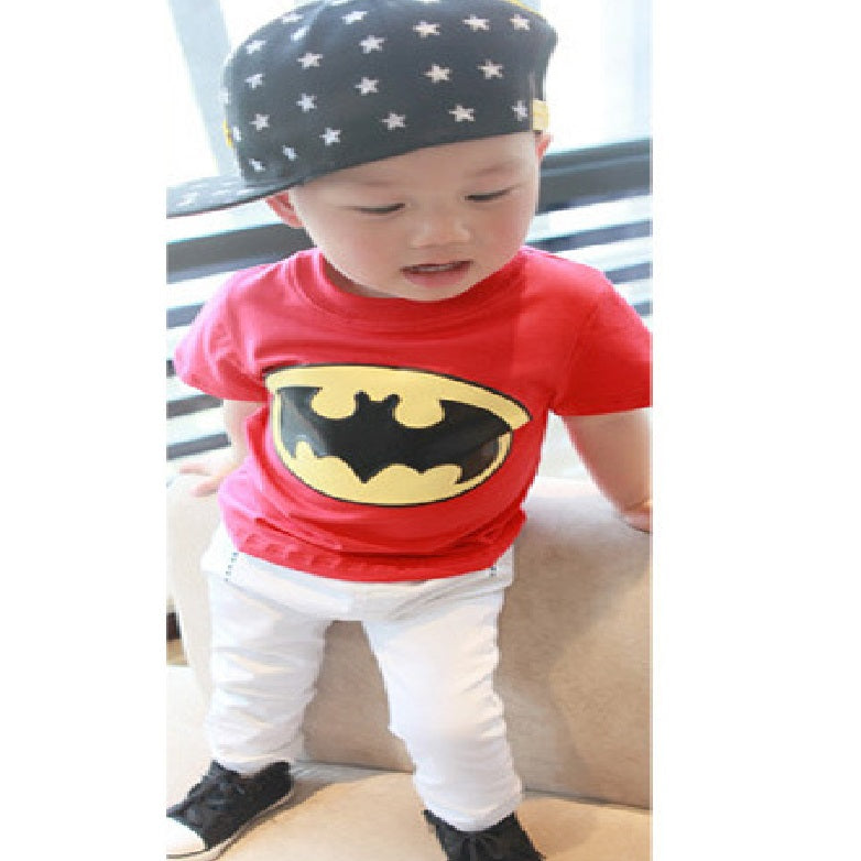 [356137-RED] - Kaos Atasan Anak Import - Motif Hero Bats