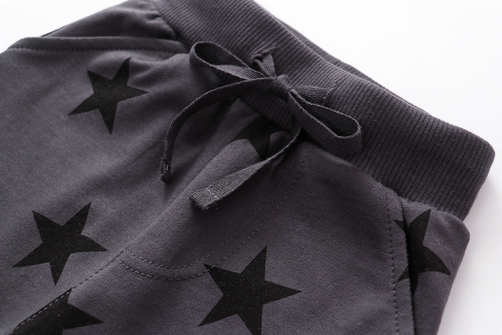 jual [357124] - Celana Training Anak / Celana Panjang Anak - Motif Dark Gray Star 