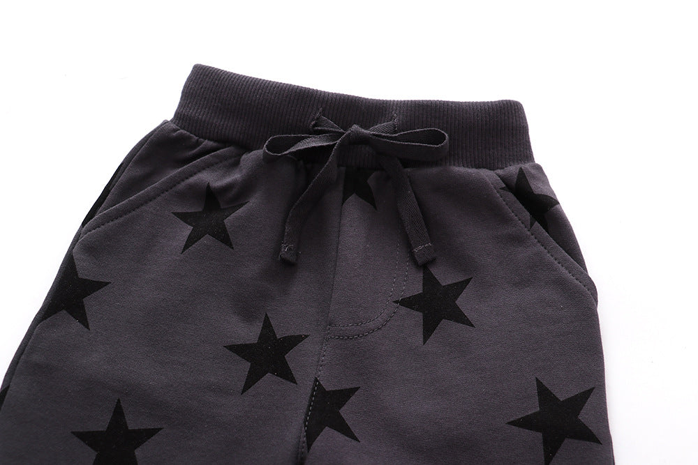 jual [357124] - Celana Training Anak / Celana Panjang Anak - Motif Dark Gray Star 