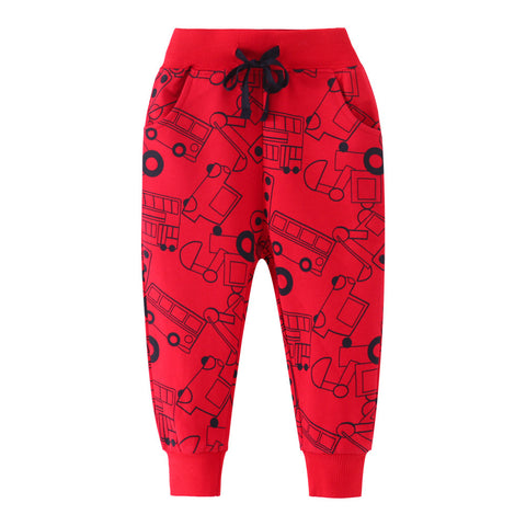 [357127] - Bawahan Anak / Celana Jogger Anak - Motif Red Car Transportation