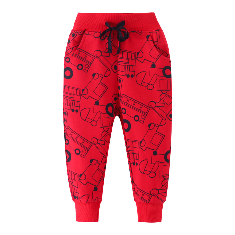 jual [357127] - Celana Training Anak / Celana Panjang Anak - Motif Red Car Transportation 