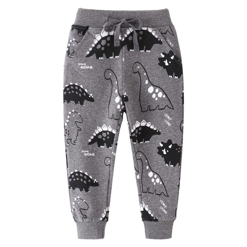 [357134-GRAY] - Bawahan Anak / Celana Jogger Anak - Motif 3 Types of Dino