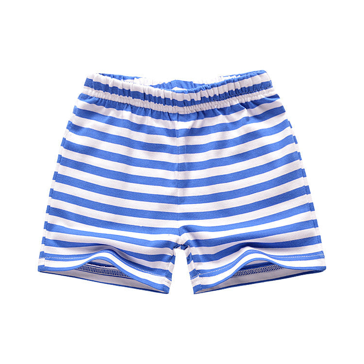 [357229-BLUE WHITE] - Celana Training Anak / Celana Pendek Anak - Motif Horizontal Striped