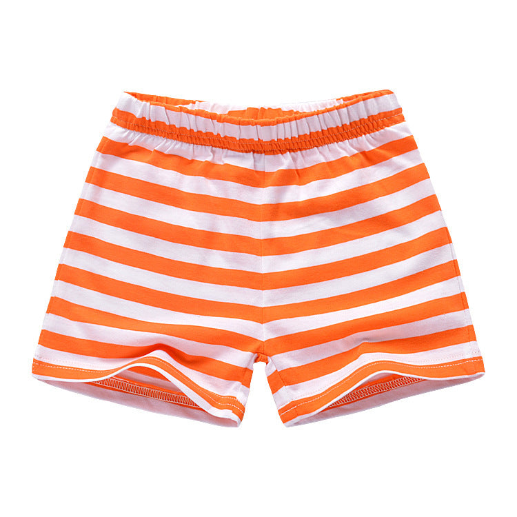 [357229-ORANGE WHITE] - Celana Training Anak / Celana Pendek Anak - Motif Horizontal Striped