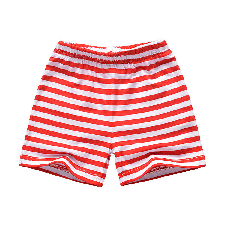 [357229-RED WHITE] - Celana Training Anak Import / Celana Pendek Anak - Motif Horizontal Striped