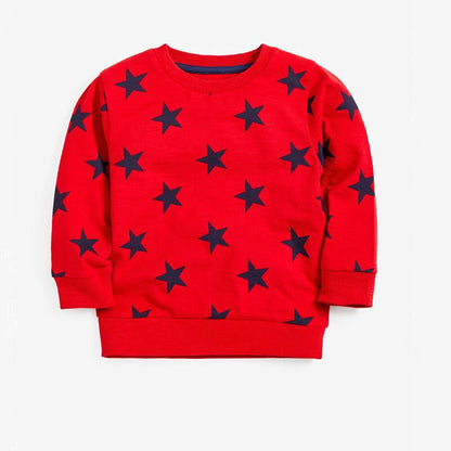 [357436-RED] - Atasan Sweater Anak / Atasan Sweater Anak Trendi - Motif Star Style