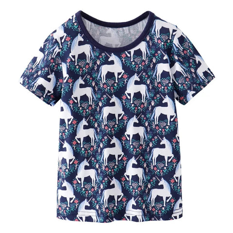 [357463] - Atasan Anak / Kaos Anak / Baju Atasan Summer Anak Trendi - Motif Beautiful Unicorn