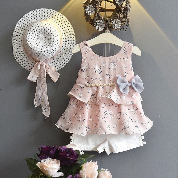 [363106-PINK] - Setelan Fashion Anak Perempuan Modish - Motif Lots of Flowers