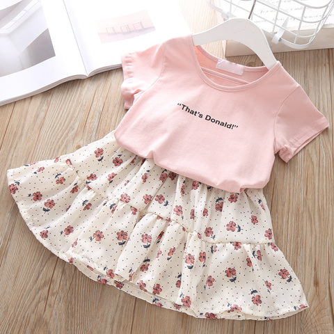 [363122] - Setelan Fashion Anak Perempuan Modis - Motif Polkadot Flowers