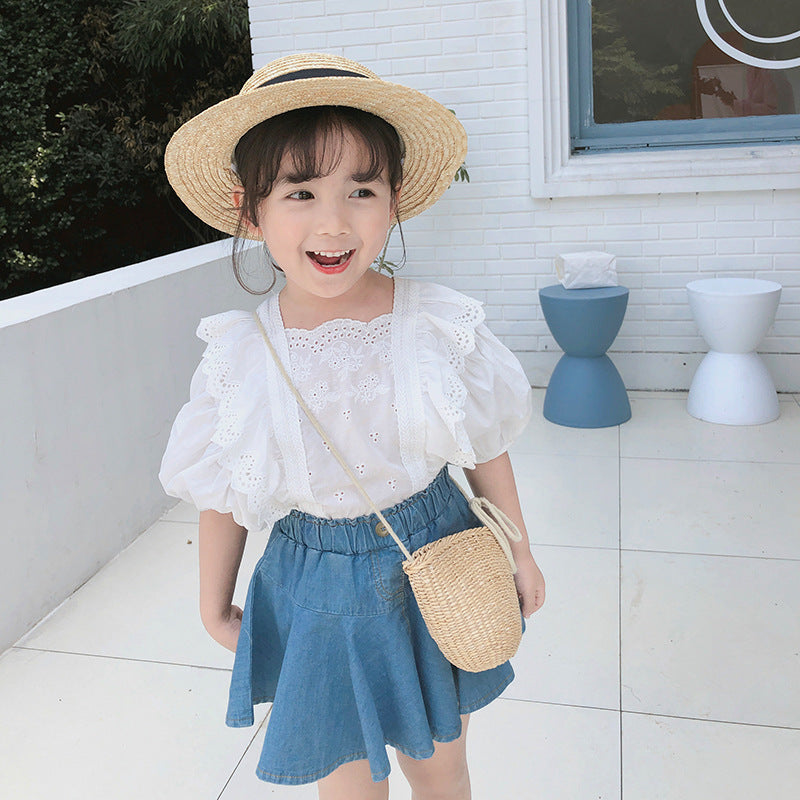 [363129] - Setelan Fashion Anak Perempuan Modis - Motif Lace Sleeve