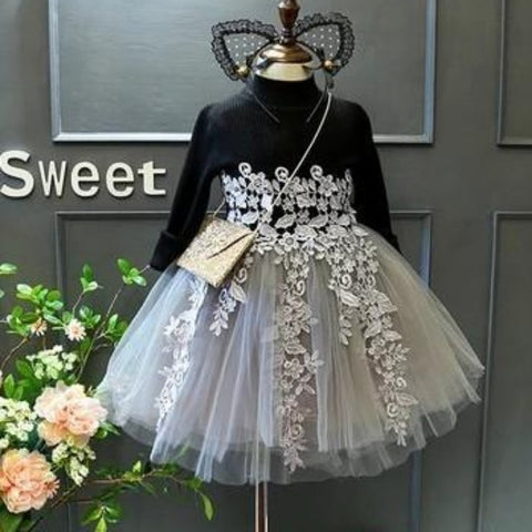 [363135] - Dress Fashion Anak Perempuan Modish / Party Dress Anak - Motif Lace Flower