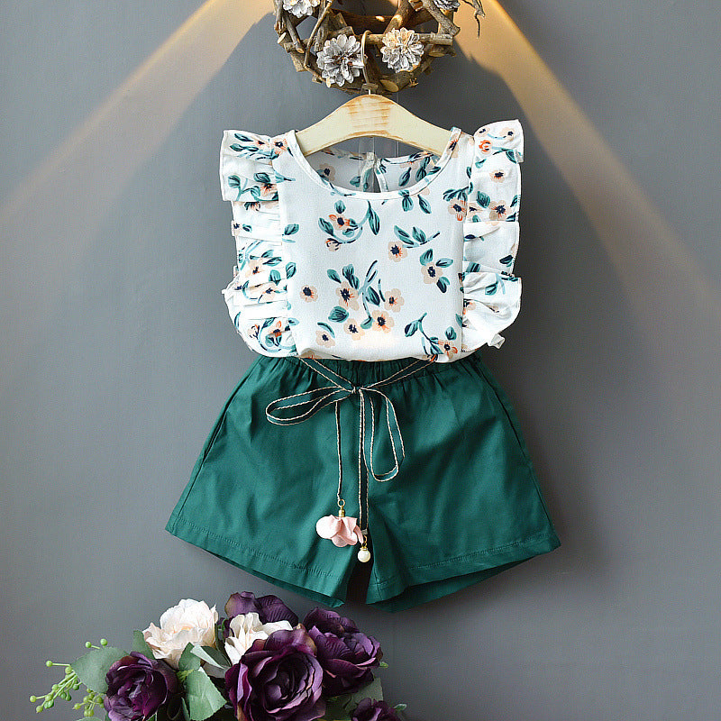 [363137] - Setelan Fashion Anak Perempuan Modish - Motif Branching Flowers