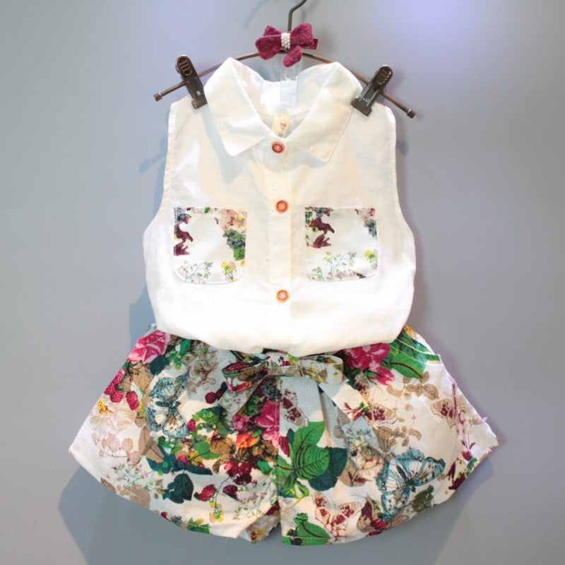 [363144] - Import Setelan Fashion Anak Perempuan - Motif Butterfly Flower Pattern
