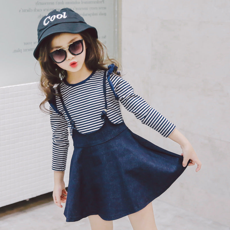 [363152] - Setelan Fashion Anak Perempuan Modish / Setelan Anak - Motif Horizontal Line