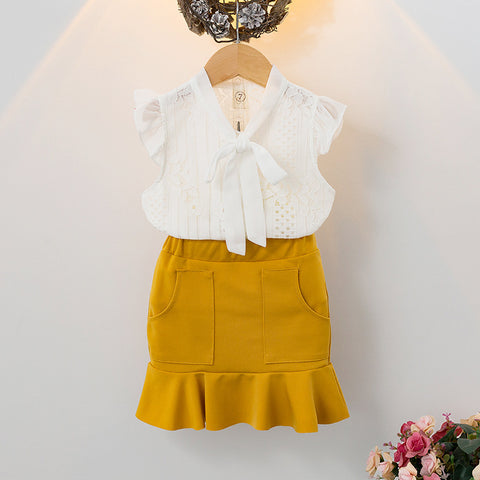 [363166] - Setelan Modis Anak Perempuan Cewek 2in1 Baju Fashion Anak Perempuan Cewek  - Motif Pocket Skirt