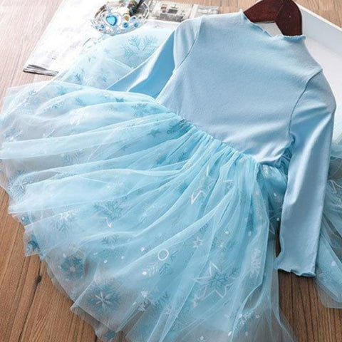 [363234-BLUE] - Dress Fashion Trend Anak Perempuan - Motif Snow Tutu