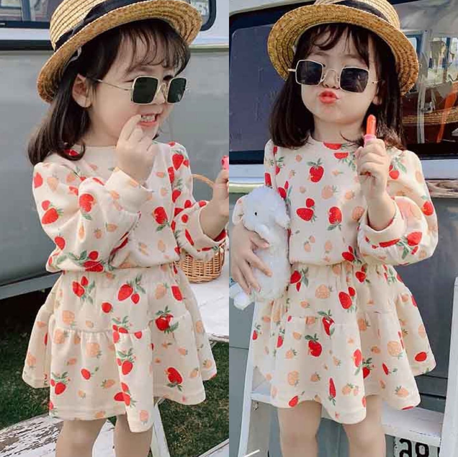 [363237] - Setelan Fashion Trend Anak Perempuan - Motif Sweet Strawberry