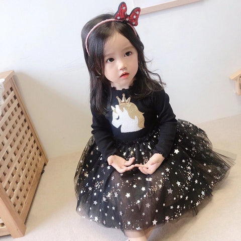 [363238] - Dress Fashion Trend Anak Perempuan - Motif 3D Unicorn Star