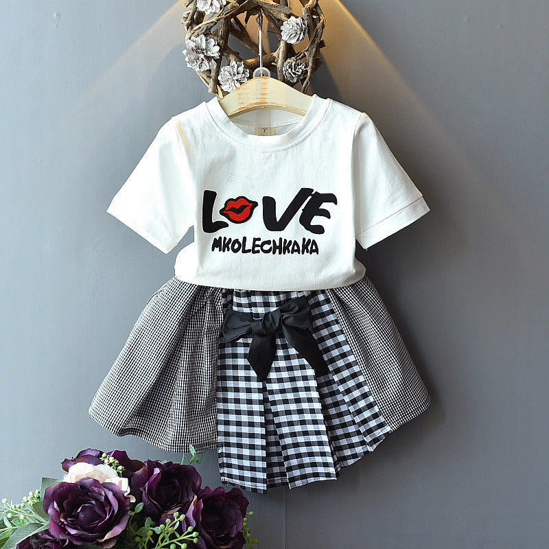 [363244] - Baju Setelan Fashion Trend Anak Perempuan - Motif Tartan Love