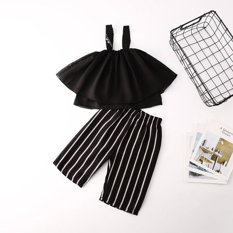 [363305] - Setelan Fashion Anak Perempuan - Motif Plain Line