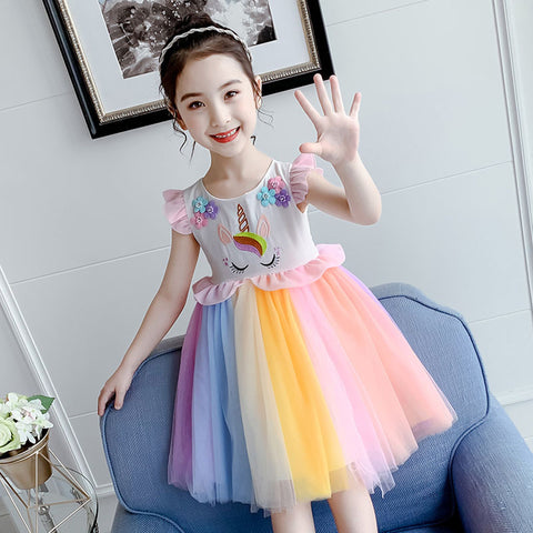 [363366] - Dress Fashion Anak Perempuan - Motif Unicorn Face