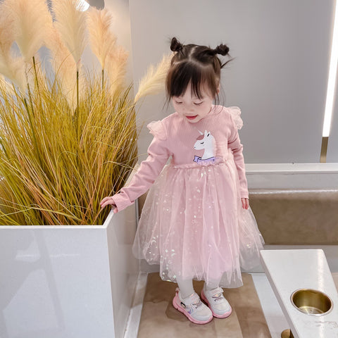 [363370] - Dress Fashion Anak Perempuan - Motif Beautiful Unicorn